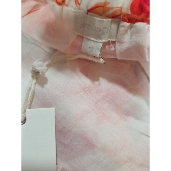 Womens Jennifer Grace Eyelet Layered Skirt Peach Floral Size Small - Picture 3 of 5